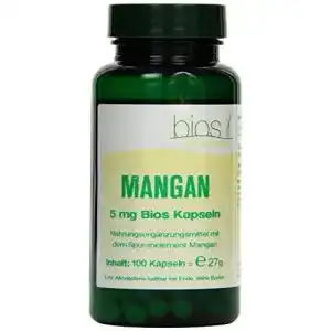 Mangan Bios Naturprodukte 5 mg Kapseln, 100 Stück, 1er Pack