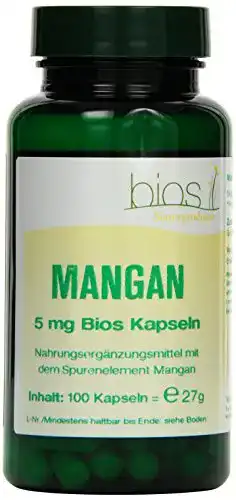 Mangan Bios Naturprodukte 5 mg Kapseln, 100 Stück, 1er Pack
