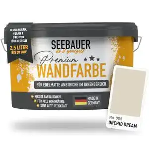 Wandfarbe Beige Seebauer DIY 2,5L für Innen (No. 005 Orchid Dream)