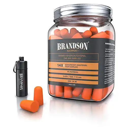 Ohrstöpsel Brandson – Gehörschutz 140 Stück XXL Packung
