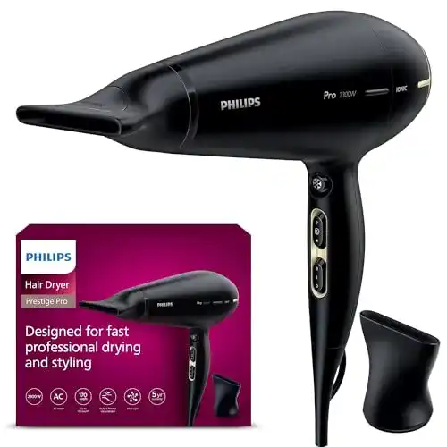 Philips Haartrockner Prestige Pro HPS920/00 mit 2300 W und Stylingdüsen