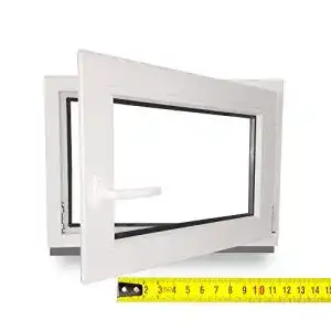 Kellerfenster aus Kunststoff in Weiß, BxH: 70×45 cm, DIN Rechts, 2-fach Verglasung
