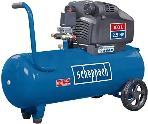 Scheppach Doppelzylinder Kompressor HC105DC mit 100 Litern Kesselvolumen