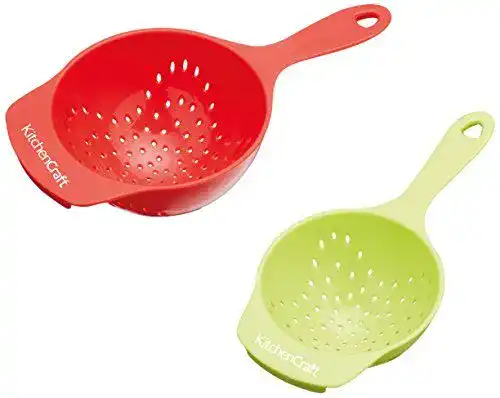 KitchenCraft Mini-Abtropfsiebe aus Kunststoff im Set mit 2 Sieben