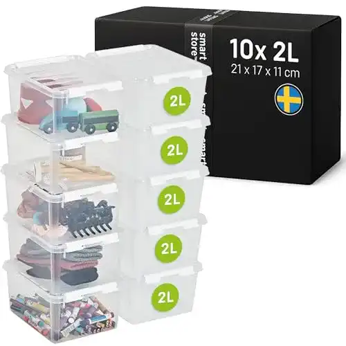 Stapelboxen SmartStore 10er Set mit Deckel Classic 2L