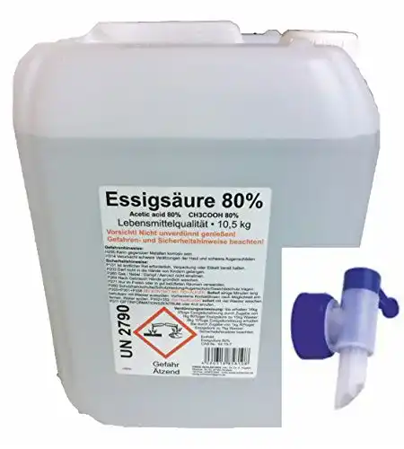 Essigsäure 80% von Essig-Schleicher, 10 kg mit Auslasshahn