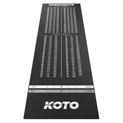 Dartteppich Koto Darts – Carpet Checkout Schwarz, 285x80cm