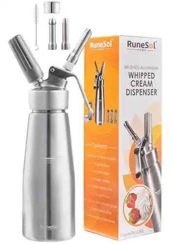 Sahnespender Runesol Aluminium 500ml mit Edelstahl-Tüllen