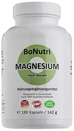 Magnesiumcitrat BoNutri 400 mg – 180 vegane Kapseln für die Tagesdosis