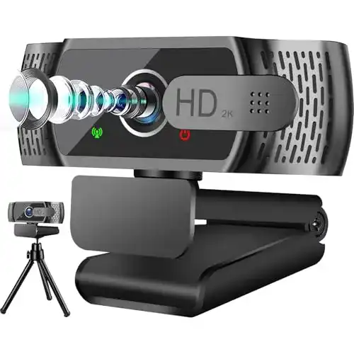 Webcam mit Mikrofon neefeaer Full HD 1080P und Stativ für Videokonferenzen