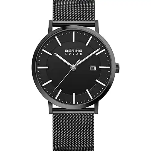 Bering Herren Solar-Armbanduhr mit Solarbetrieb und Edelstahlband