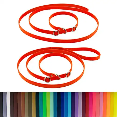 Retrieverleine Lennie aus BioThane, 3m, Neon-Orange, 16mm oder 19mm Breite