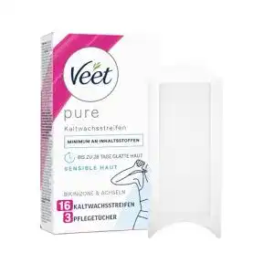 Veet Kaltwachsstreifen für Bikinizone und Achseln, 16 Stück