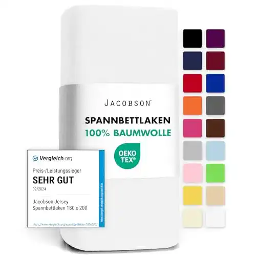 Spannbettlaken 90×200 cm aus Jersey von Jacobson