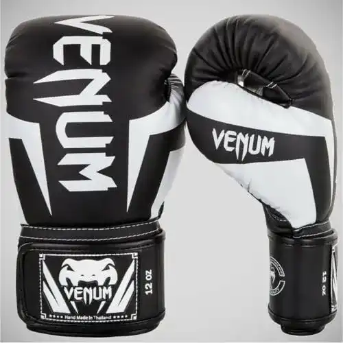 Venum Elite Boxhandschuhe in Schwarz-Weiß – 10 Oz