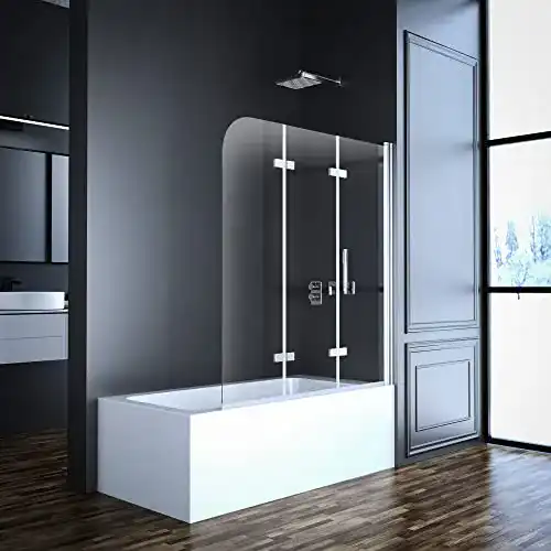 Badewannenaufsatz Goezes Duschwand 130x140cm 3-teilig