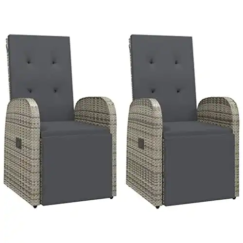 Korbstuhl Willood Gartenliegestühle mit Kissen aus Poly Rattan