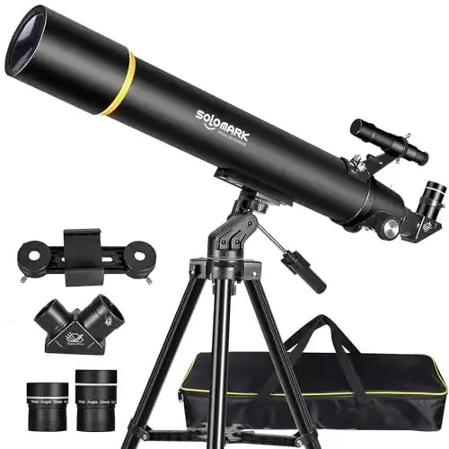 Refraktor Teleskop Solomark 80mm für Astronomie und Reisen