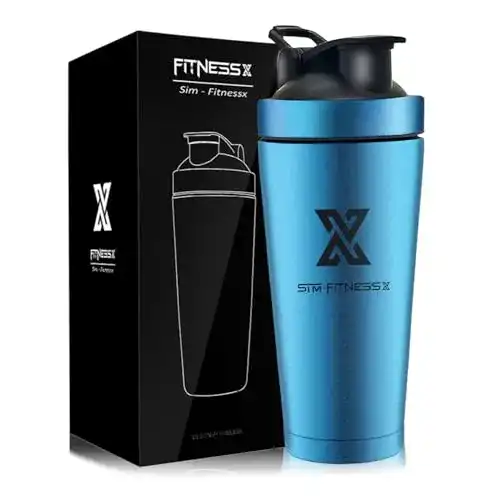 Edelstahl-Shaker X SIM FITNESSX 700ml für Sport und Fitness