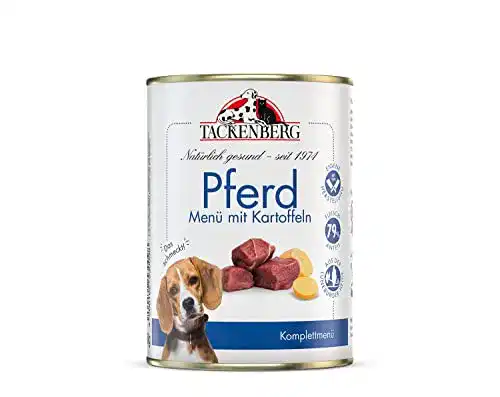 Tackenberg Hundefutter Pferd mit Kartoffeln – 6 x 200 g Dose
