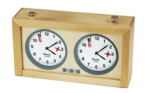 Schachuhr Garde Classic analoge Schachuhr mit Holzgehäuse