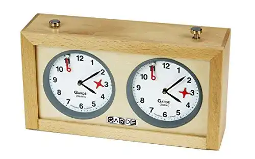 Schachuhr Garde Classic analoge Schachuhr mit Holzgehäuse