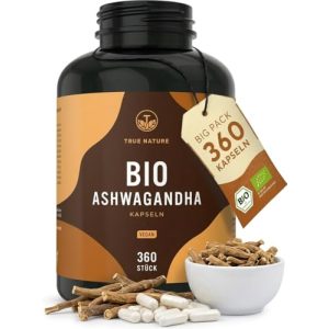 Schlafmittel True Nature Bio Ashwagandha 360 Kapseln
