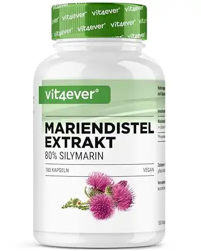 Mariendistel Kapseln Vit4ever mit 180 Kapseln und 500 mg Extrakt