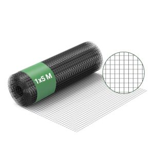 Drahtgitter Wiltec Maschendrahtzaun Schwarz 100 cm x 5 m, 0,9 mm