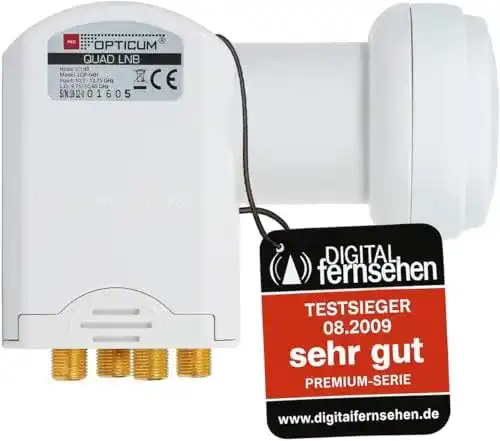Opticum LQP 04H Quad LNB Digital mit 0,1 dB Rauschmaß für 4 Teilnehmer