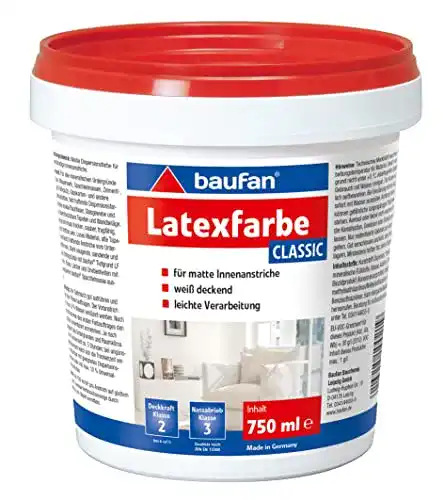 Baufan Latexfarbe Weiß Classic 750 ml für Innenräume