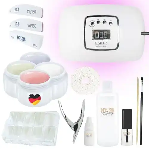 Gelnagel-Set Nd24 Naildesign Gelnägel Starter Set Basic mit LED
