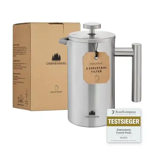 French Press Kaffeebereiter Groenenberg, aus Edelstahl