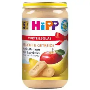 HiPP Apfel-Banane Babynahrung mit Babykeks, 6 x 250 g