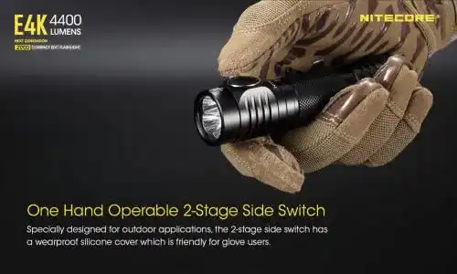 NiteCore E4K LED Taschenlampe – 4400 Lumen, wasserdicht, wiederaufladbar