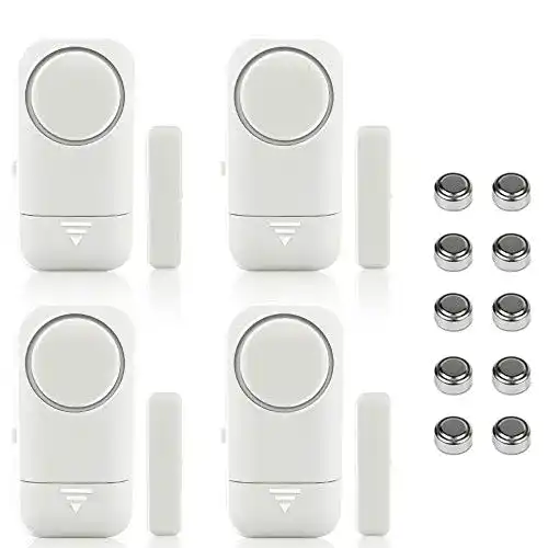 Fensteralarm Shackcom 4 Stück Selbstklebender Türalarm