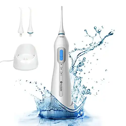 Optismile Elektrische Munddusche Kabellos 150ml für Zahnreinigung