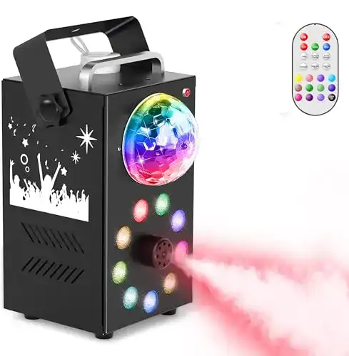 Nebelmaschine UKing 700W mit RGB LED und Discokugel