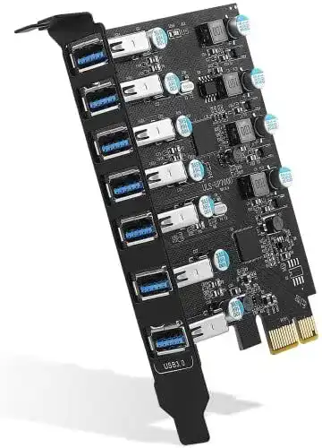 USB PCIe Karte mit 7 Ports und USB 3.0 5Gbps von FARBOKO