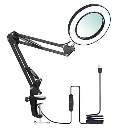 Lupenleuchte Neoglint mit 8-facher Vergrößerung und LED-Beleuchtung