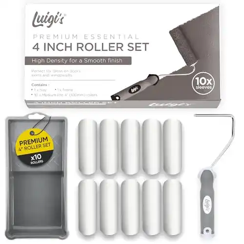 Farbroller Luigi’s Small Foam Set, 4 Zoll Malerrollen für präzisen Farbauftrag