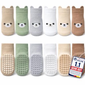 Babysocken Kleinbär Stoppersocken Kinder 6er Set Antirutsch