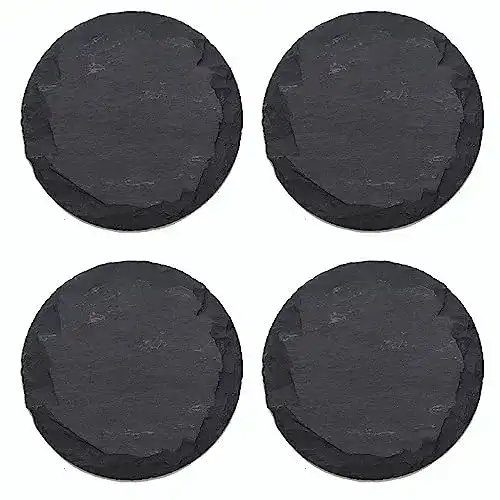 Schieferplatte Novaliv rund 20×0,5 cm – 4er Set für Sushi und Servieren