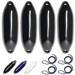 Bootsfender Honunautic 4er Set mit Fenderleinen für Boote und Yachten