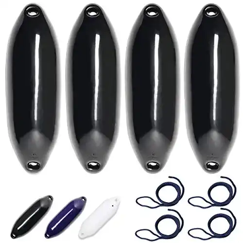 Bootsfender Honunautic 4er Set mit Fenderleinen für Boote und Yachten