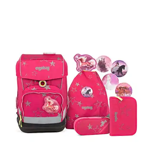 Ergobag Deportivo Schulranzen in Pink mit Sternenmotiv