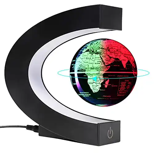 Schwebender Globus Kaimc Magnetische Weltkugel Silber C-Form