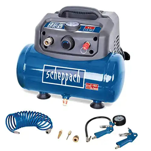 Kompakte Scheppach Druckluft Kompressor HC06 für Werkstatt und Garage