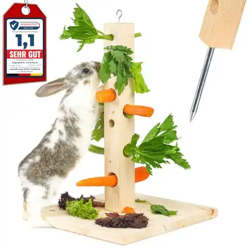 Kaninchen Spielzeug Futterbaum für Kaninchen und Meerschweinchen