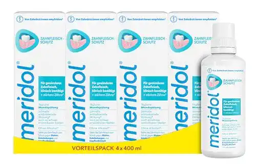 Mundspülung Meridol 4 x 400 ml im Vorratspack für Zahnfleischschutz